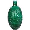 GILDE Vaso da pavimento giungla in vetro, motivo foglie, rotondo, lucido, verde, altezza 59 cm x diametro 29 cm, impermeabile