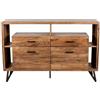 DRW Credenza con 4 cassetti in Legno e Gambe in Metallo Naturale e Nero 94x145x40 cm