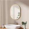 EMKE Specchio da bagno ovale 45 x 60 cm con cornice dorata, specchio da parete ovale orizzontale/verticale, specchio ovale dorato, decorativo HD da parete per bagno, corridoio