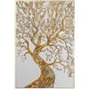 DRW Quadro Tela con Albero in Oro e Marrone 80 x 120 x 3,7 cm