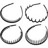 Qufiiry 4 Pezzi Cerchietto uomo, Unisex Cerchietto, Fasce Per Capelli In Plastica, Nero Ondulato Primaverile Sport Per Uomo Fascia Per Capelli Clip Da Donna Accessori Elastici Antiscivolo Fascia