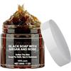 GNAUMORE Sapone Nero Marocco con Argan e Rose,Peeling Gel Doccia per Pelle Morbida,Sapone Esfoliante Saponetta Nera,per Corpo e Viso,200g,Include Guanto Esfoliante per la Doccia