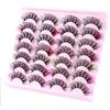 Holzsammlung Ciglia Finte Colorate, Ciglia Sottili da 20 mm Strisce di False Eyelashes Ricce Soffici Colorful Volume 3D Cat Eye Look in Visone Artificiale Lashes per Stage Party Halloween, 14 Paia