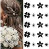 NATOSU 20 mini fermagli per capelli a forma di fiore, graziose forcine per capelli, piccoli fermagli decorativi per capelli da sposa, per ragazze (nero)