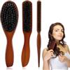 BNGXR Spazzola Setole Cinghiale, Spazzola per Capelli con Manico, 3 Pezzi Spazzola Capelli,Spazzola Cinghiale per Capelli, Spazzola per Capelli con Legno per Ricci,Spazzola per coda tirata