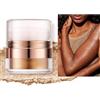 KARLOR Corpo illuminante in polvere con applicatore, per il viso, con brillantini, per il viso, illuminatore, per il corpo, con spugna per guancia, viso e gambe (02 # oro)