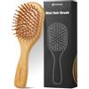 Combetter Mini spazzola districante in bambù, per donne, uomini e bambini, per capelli lisci, ondulati (fini/sottili/grossi), per uso secco/bagnato, per cuoio capelluto/da viaggio, leggera
