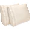 Lirex 2-Pack Federe per Cuscini, Morbido Spazzolato, Federe in Microfibra, Lavabile in Lavatrice, Senza Pieghe, Traspirante (Beige, 50 cm x 50 cm)