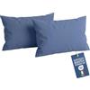 NARCISO Federe Cuscino Letto 50x80 Cotone 100% Copricuscino Letto, Coppia Federa Antiacaro ed Anallergica per Cuscini Standard e Cervicale, Made in Italy e Certificato OEKOTEX (Celeste Polvere)