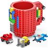DAYMOO Build-on Bricks - Tazza da caffè divertente, creativa fai da te, per bambini, idea regalo per uomini e bambini, colore: rosso