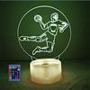HPBN8 Ltd Creativo 3D Pallamano Luce Della Notte Lampada 7/16 Colori LED USB Power Telecomando Interruttore Touch Table Gift Kids Toys Decor di Natale Regalo di San Valentino Regalo di Compleanno