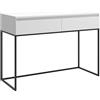 Selsey Scrivania per computer con 2 cassetti, telaio in metallo, 120 x 50 x 80 cm, bianco con gambe nere