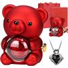 Smlper Questa confezione regalo con orso di rose perpetue e collana per donne, amiche e mamme per la festa della mamma, San Valentino o compleanno