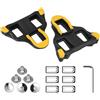BUKYCAT SM-SH11 SPD Plattensatz, Set di Piastre per Bicicletta, Tacchette Bici da Corsa, per Scarpe Bici da Corsa Piastre Pedali Antiscivolo Ciclismo da Strada MTB Indoor Gialle (Giallo)
