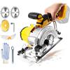 Gotrain Sega circolare senza fili compatibile con batteria Dewalt da 18 V/20 V, sega circolare da 1000 W, motore brushless con 3 lame, 45° (25 mm)/90° (40 mm) 6200 giri/min per tagliare legno, plastica