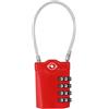 ZHEGE Lucchetto TSA per Valigia USA, Lucchetto Valigia con Cavo Flessibile da 14 cm, Lucchetto Armadietto Combinazione a 4 Cifre, Lucchetto Combinazione per Zaino, Valigetta, Bagagli (1 Pezzo, Rosso)