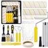 PORFOYO 20pcs Rullo Pittura Kit, Set Di Rulli Per Pittura, Set Di Rulli E Vassoi, Set Di Rulli Da Pittura Con Asta Di Estensione, Rullo Per Pittura Professionale, Per Dipingere Pareti, Soffitti, Porte