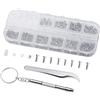 FEIGO Set di riparazione occhiali, set di utensili per orologi con viti piccole, kit di viti per orologiai con cacciavite magnetico e pinzette, per occhiali, orologi, gioielli, laptop