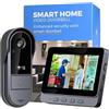 Winnes Video Campanello Videocitofono Senza Fili da Esterno Impermeabile IP67,Spioncino Digitale con 1080P 4,3'' IPS Schermo Telecamera 170° Ultra Grandangolo,Audio Bidirezionale,Senza APP&WIFI