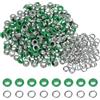 QUARKZMAN 200 Set Kit Occhielli in Metallo 5mm 3/16 Occhiello per Teloni Piccolo con Foro Rondelle per Scrapbooking Scarpe Abbigliamento Pelle Tela, Verde