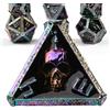 willmove Set di dadi in metallo con teschio misterioso fantasma, per dungeons e dragons, Cthulhu DCC, accessori per giochi di ruolo, idea regalo per DND, viola Vemon iridescenza