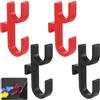 NINGYER 4 Pezzi Porta Ombrello Auto, 13 x 7 x 2 cm Supporto Ombrello Auto, Multiuso e Multifunzionale Portaombrelli per Auto Baule per Camion e Autos (Nero, Rosso)