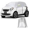 Tokenhigh Telo di copertura per auto impermeabile adatto per Smart Fortwo 2006-2025, 300D, traspirante, con cinghie e strisce riflettenti, impermeabile, semi-garage, pioggia, sole, neve e polvere (argento)