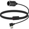 RIIEYOCA USB A Maschio a Cavo Convertitore Spina Accendisigari, 5V a 12V 90 Gradi Angolo Rettangolare USB A a Accendisigari Adattatore Femmina per Dash Cam, Gps, Registratore di Guida (0,7M)
