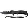 MFH COLTELLO NERO MANICO IN PARACORD COMPRESO ACCIARINO