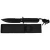 MFH COLTELLO NERO MANICO NYLON FODERO NERO IN CORDURA