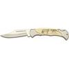 MARTINEZ ALBAINOX COLTELLO T-AVORIO CON LUPO LAMA LISCIA IN ACCIAIO DA 8CM