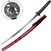 Il Semaforo KATANA ORNAMENTALE DRAGO ROSSO CON FODERO INCISO