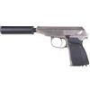 WE MAKAROV BLOW BACK FULL METAL CON SILENZIATORE SILVER