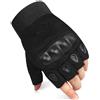 V-STORM GUANTI HALF IN PELLE E TESSUTO CON RINFORZO NOCCHE COLORE NERO