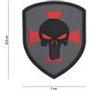V-STORM PATCH 3D IN PVC CON VELCRO PUNISHER SCUDO CROCE GRIGIO