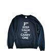 EUMAR FELPA GIROCOLLO KEEP CALM AND CARRY ONE BLU