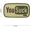 V-STORM PATCH 3D IN PVC CON VELCRO YOU SUCK VERDE