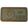 EUMAR PATCH GRUPPO SANGUIGNO 0 NEGATIVO IN GOMMA TAN CON VELCRO