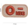 V-STORM PATCH GRUPPO SANGUIGNO 0 NEGATIVO IN TESSUTO CON VELCRO TAN