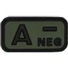 MFH PATCH GRUPPO SANGUIGNO A NEGATIVO IN GOMMA CON VELCRO
