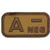 MFH PATCH GRUPPO SANGUIGNO A NEGATIVO IN GOMMA TAN CON VELCRO