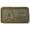 EUMAR PATCH GRUPPO SANGUIGNO A NEGATIVO IN GOMMA TAN CON VELCRO