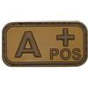 MFH PATCH GRUPPO SANGUIGNO A POSITIVO IN GOMMA TAN CON VELCRO