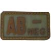 EUMAR PATCH GRUPPO SANGUIGNO AB NEGATIVO IN GOMMA TAN CON VELCRO
