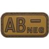 MFH PATCH GRUPPO SANGUIGNO AB NEGATIVO IN GOMMA TAN CON VELCRO