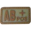 EUMAR PATCH GRUPPO SANGUIGNO AB POSITIVO IN GOMMA TAN CON VELCRO