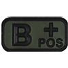 MFH PATCH GRUPPO SANGUIGNO B POSITIVO IN GOMMA CON VELCRO
