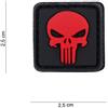 V-STORM PATCH PUNISHER 3D IN PVC TESCHIO ROSSO CON VELCRO