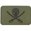 MFH PATCH SKULL OF SWORDS VERDE IN GOMMA CON VELCRO IN 3D