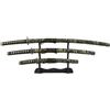 Il Semaforo SET KATANA WAKIZASHI TANTO ORNAMENTALI IN SETA NERA E ORO